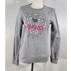 Kenzo Kids Tiger Embroidered Sweatshirt, Light Gray, Girls Size 14 A